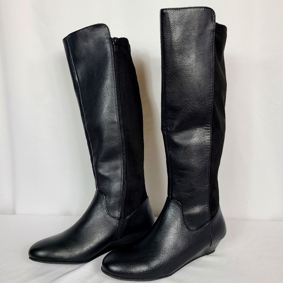 NWOT WOMENS WEDGE KNEE HIGH BOOTS - Picture 4 of 9